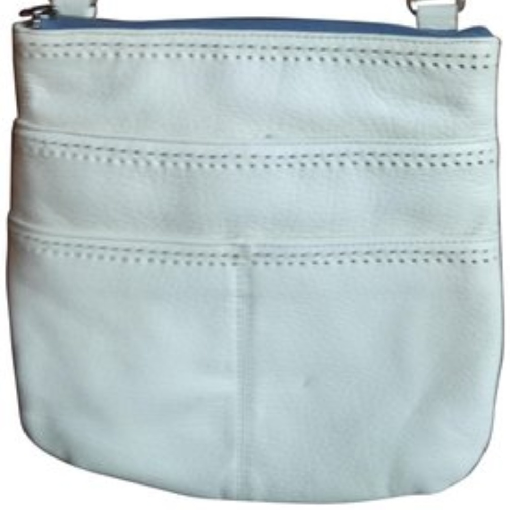 Brighton Cecil White Pebbled Leather Cross Body